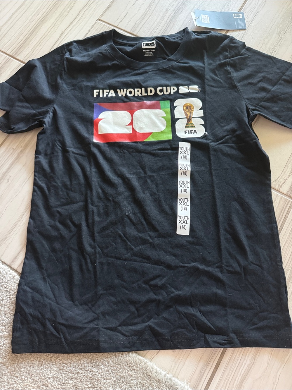 FIFA World Cup 2022 Black Youth Short Sleeve Tee